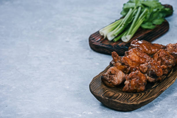 istock Buffalo wings served on wood 838909778