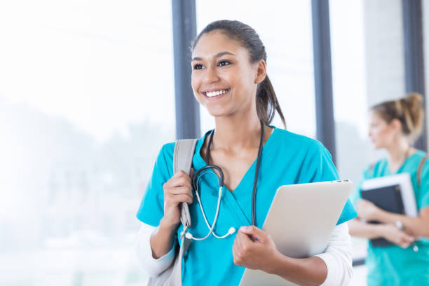 istock Cheerful nursing student on her way to class 838910476