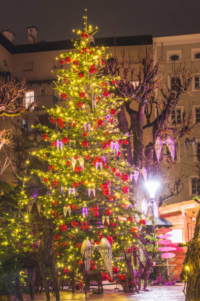 istock Illumintated Christmas Tree at Night 838923408