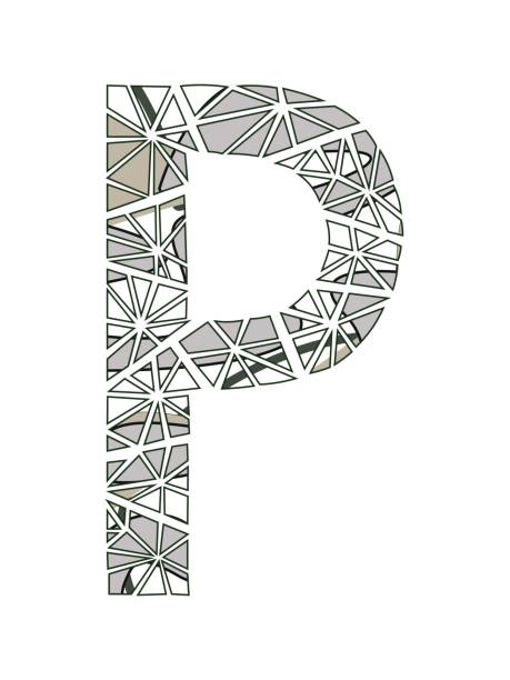 편지 p 꽃 디자인입니다. - flower letter p alphabet alphabetical order stock illustrations