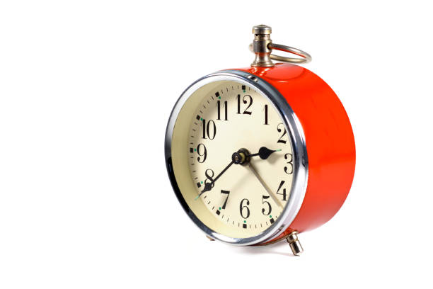 istock Retro, old alarm clock isolated on white 838931022