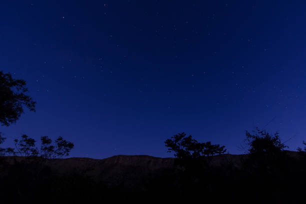 A DSLR Canon photo showing the night sky over Chapada dos Veadeiros (Veadeiros Plateau), Goiás, Brazil. Chapada dos Veadeiros National Park - Parque Nacional da Chapada dos Veadeiros