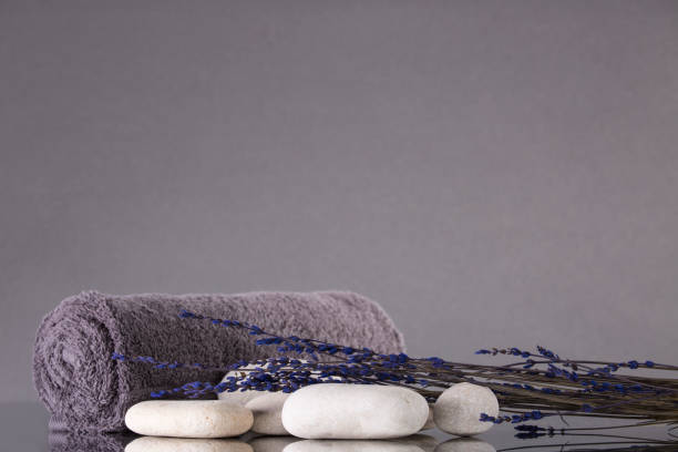istock Lavender lies on white stones. 838941438