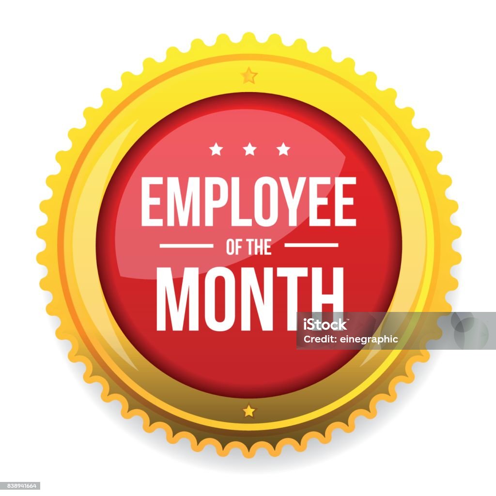 Employee Of The Month Award Badge Stock Illustration - Download Image