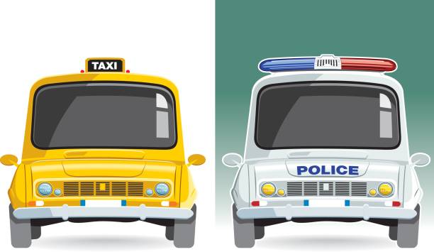 タクシーや警察の車ベクトル - truck automobile industry car cartoon点のイラスト素材／クリップアー��ト素材／マンガ素材／アイコン素材