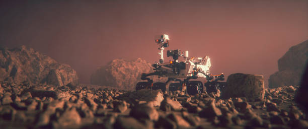 łazik marsjański eksplorujący powierzchnię planety - mars rover mission zdjęcia i obrazy z banku zdjęć