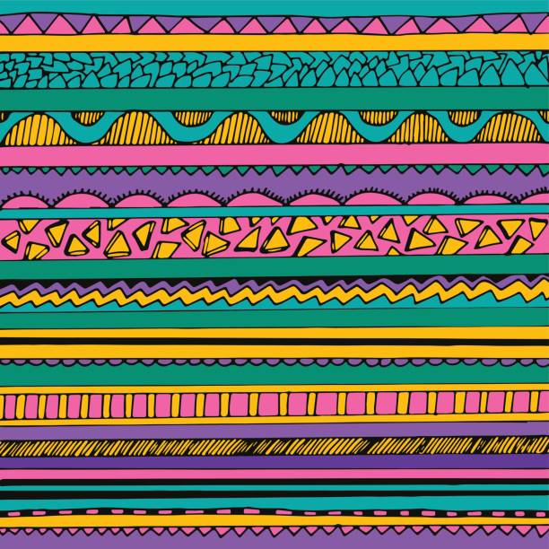 Bright Colourful Tribal Seamless Pattern Stock Illustration - Download  Image Now - Abstract, Aztec Pattern, Backgrounds - iStock