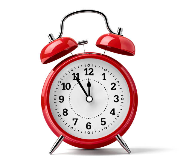 istock vintage red bell clock time wake morning 838961452
