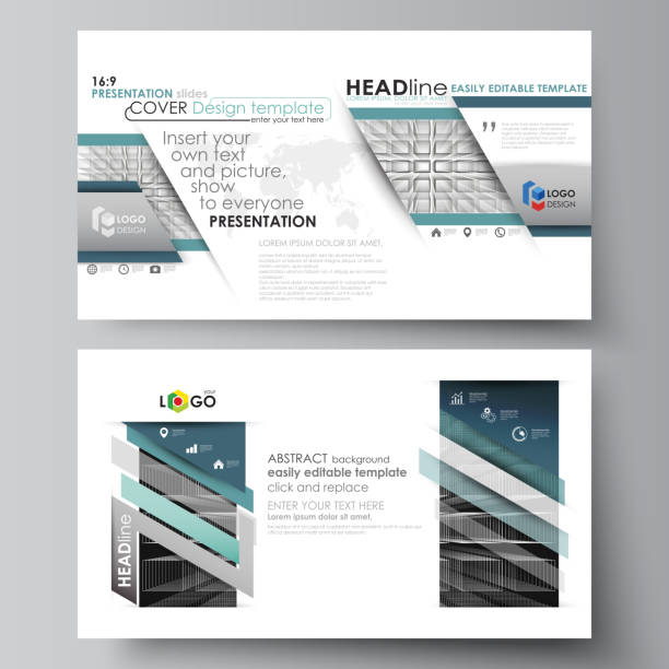 ilustrações de stock, clip art, desenhos animados e ícones de business templates in hd format for presentation slides. vector layouts in flat design. abstract infinity background, 3d structure with rectangles forming illusion of depth and perspective - 13520