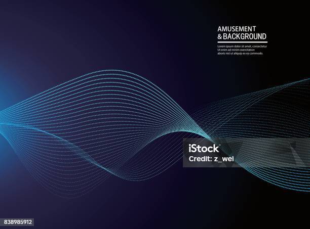 Abstract Particle Background Stock Illustration - Download Image Now - Wave Pattern, Abstract, Wire-frame Model