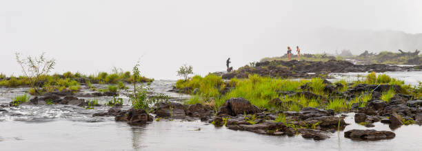 río de zambezi en la isla de livingstone - livingstone island fotografías e imágenes de stock