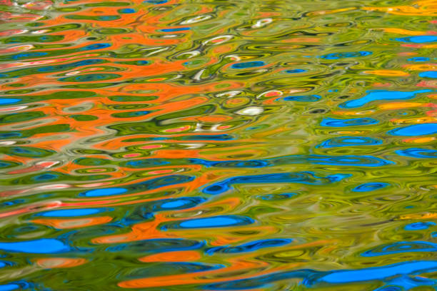 istock Autumn colours reflected in rippled lake 838990412