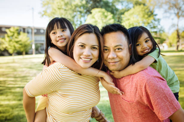 istock Happy family of four 838996288