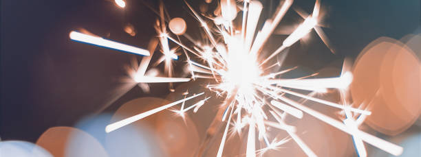 istock Night background with a sparkler. Sparkler  Bokeh 838999978