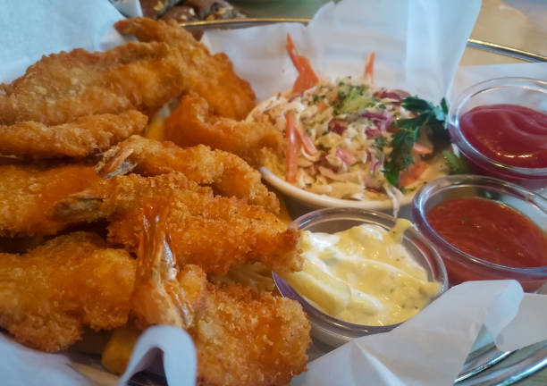 Closeup of Fried Shrimp Basket
