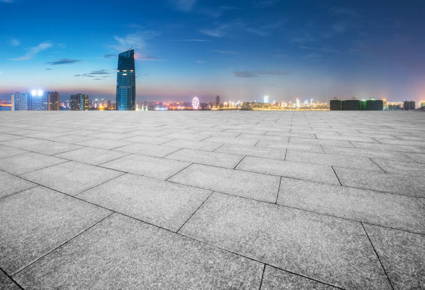 istock modern buildings near shanghai at night from empty floor 839010458