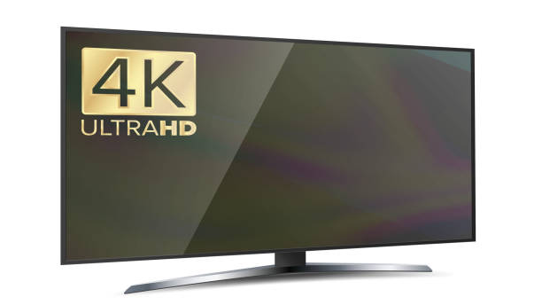 istock 4K Screen Resolution Smart TV. Ultra HD Monitor Isolated On White Illustration 839011518