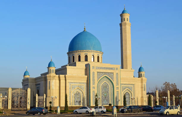 istock The white mosque with big minarets. 839021654
