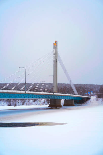 istock Candle bridge and frozen river in winter Rovaniemi 839025700