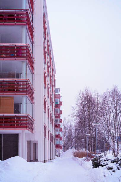 istock Modern apartment residential building winter 839025762