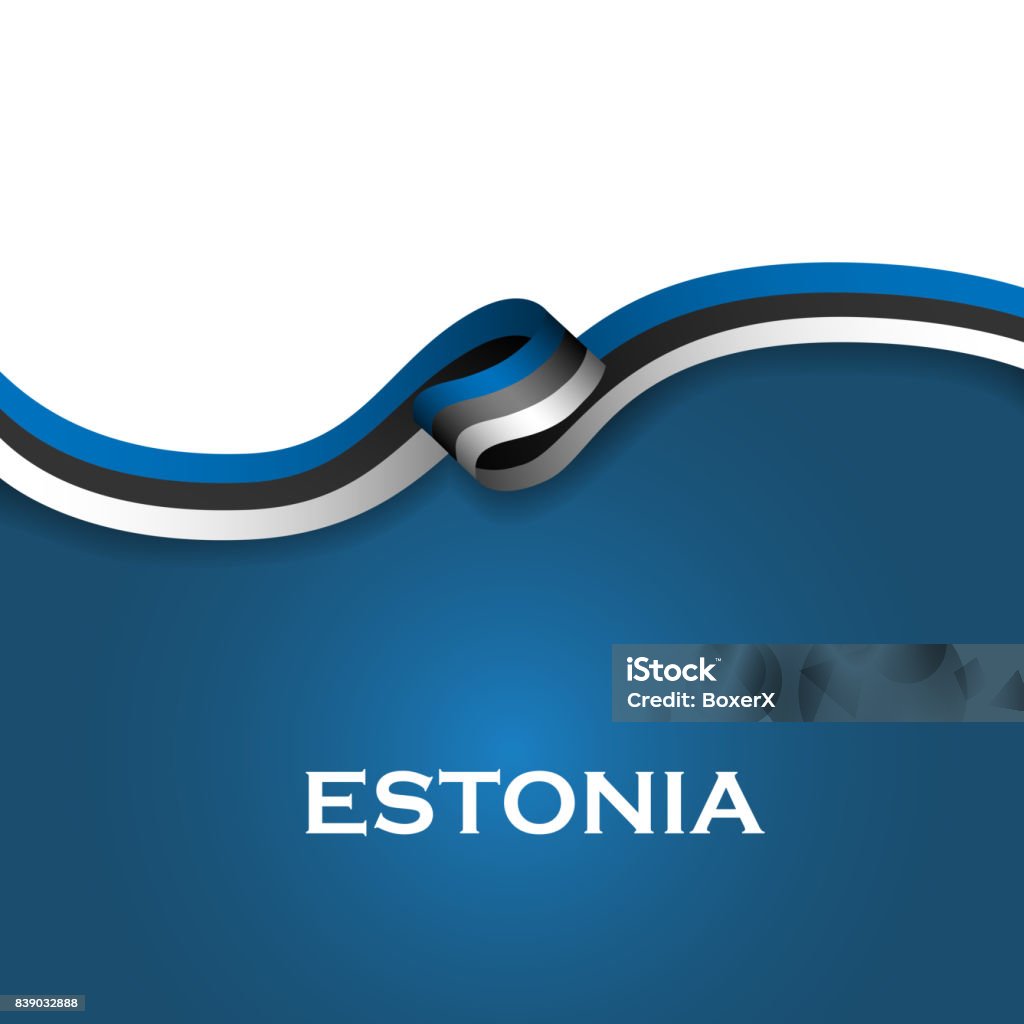 Estonia sport style flag ribbon classic style. Vector Illustration Abstract stock vector