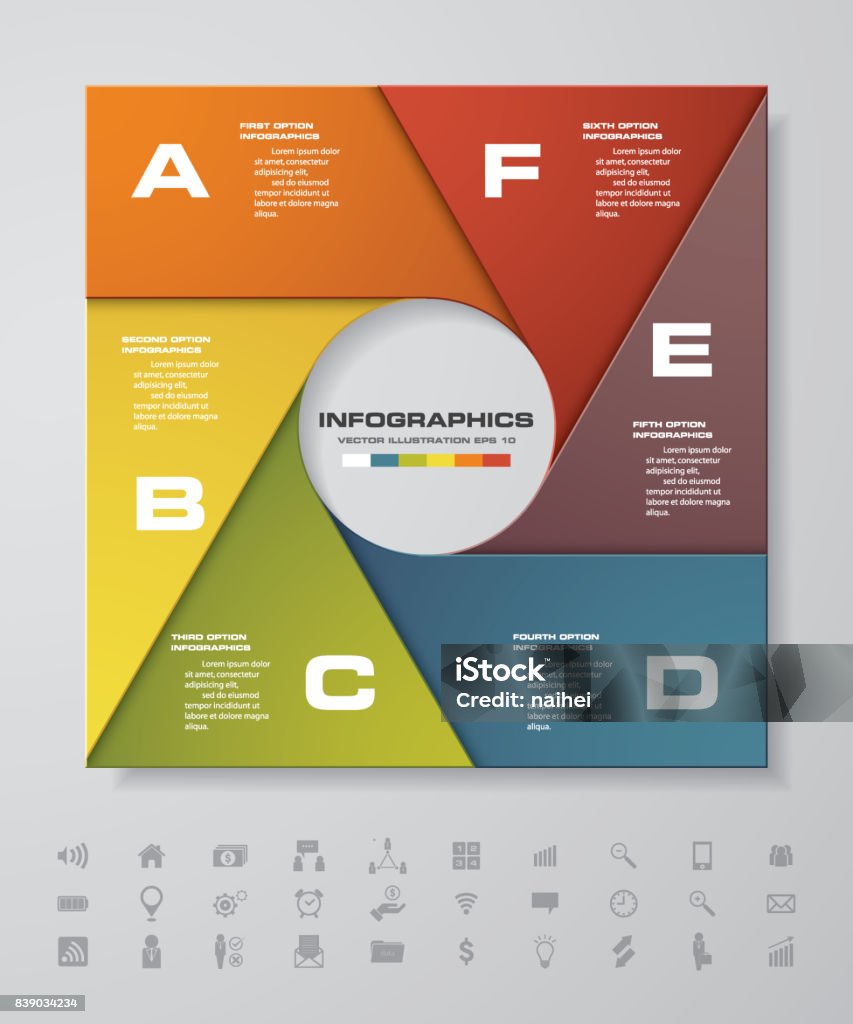 6 Design Process Modern 6 Steps Process Simpleeditable Abstract Design Element Stock ...