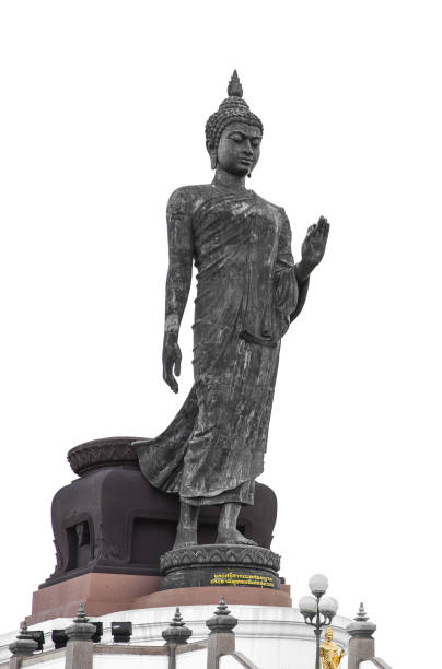 istock Walking Buddha statue style in Thailand 839036530