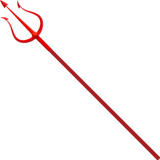 Red Trident Red Trident neptune fork stock illustrations