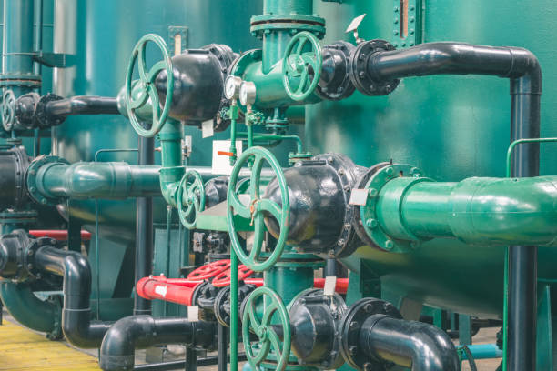 istock steel pipelines and cables in a plant 839041060