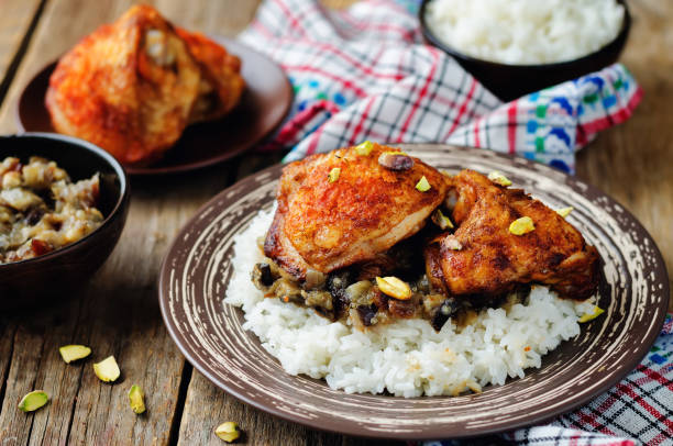 istock Moroccan spiced chicken with dates and aubergines 839041104