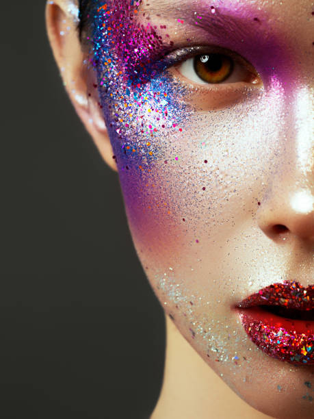 istock Beauty, cosmetics and makeup. Magic eyes look with bright creative make-up 839041572