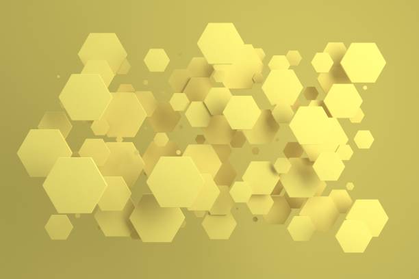istock Yellow hexagons of random size on yellow background 839041902