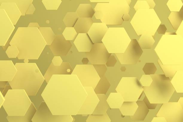 istock Yellow hexagons of random size on yellow background 839041966