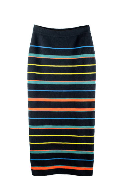 istock Knitted black skirt in colored strip isolate 839045190