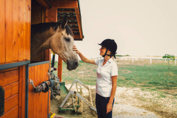 istock Woman in a barn with her horse 839053288