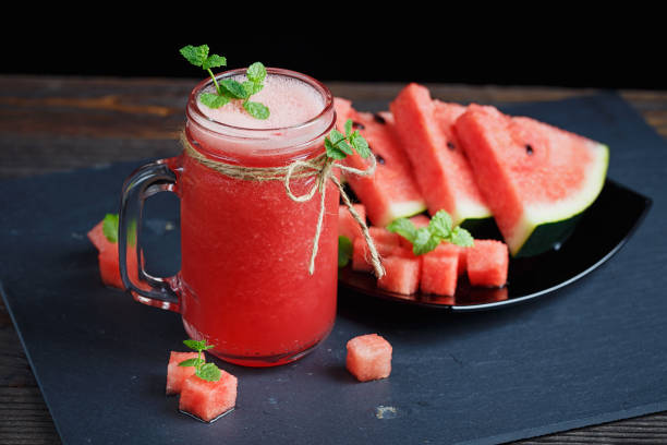 istock Delicious fresh watermelon smoothie. 839053458