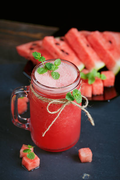 istock Delicious fresh watermelon smoothie. 839053484
