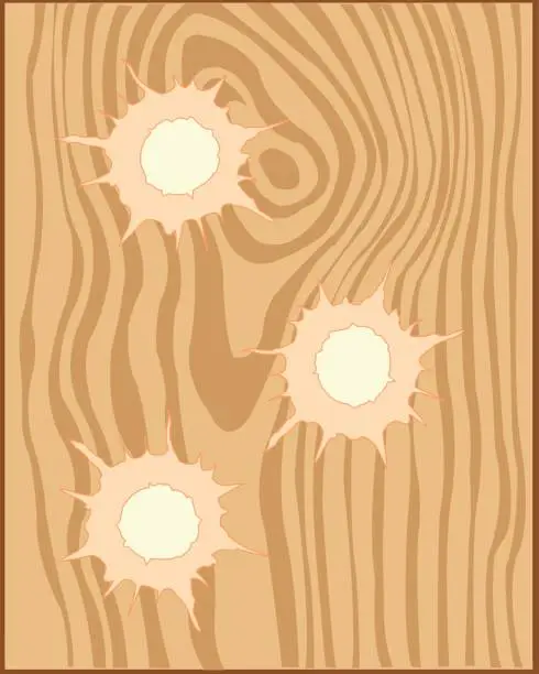 Vector illustration of Hole from pool in board