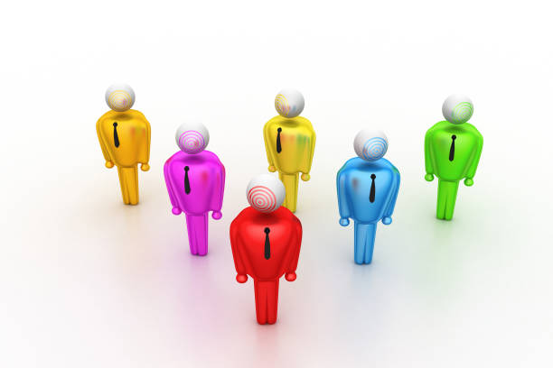 istock Group of stylized coloured people 839074142