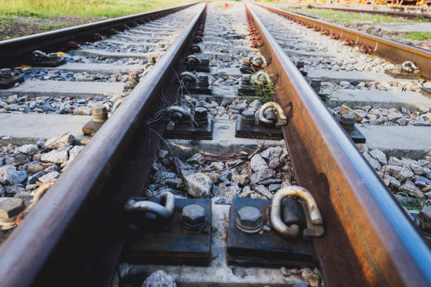 istock Railway track on steel bridge -shallow depth of field. 839080672