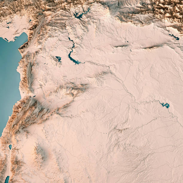 istock Syria Country 3D Render Topographic Map Neutral 839113460