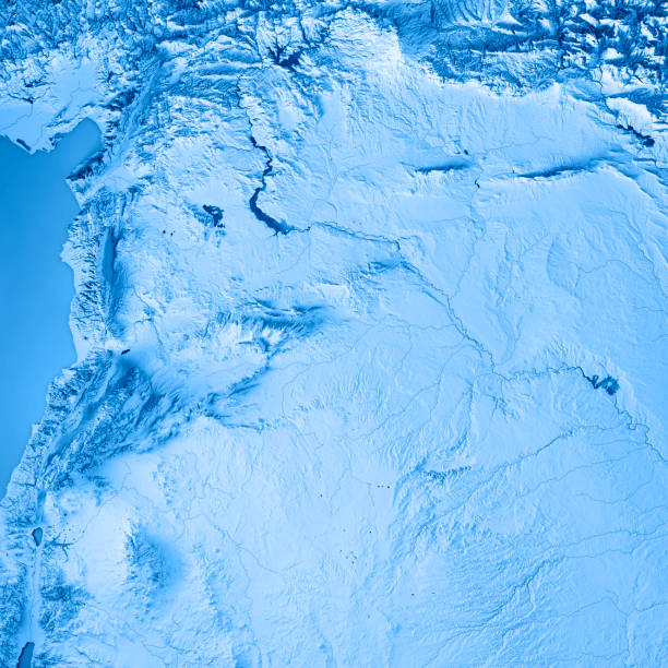 istock Syria Country 3D Render Topographic Map Blue 839119280