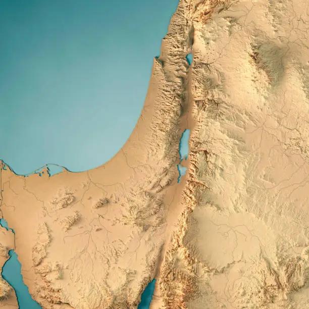 Photo of Israel Country 3D Render Topographic Map