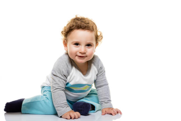 istock Happy baby on white background 839121650