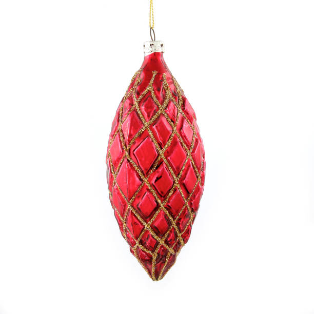 istock Red christmas cone toy on white background 839128950
