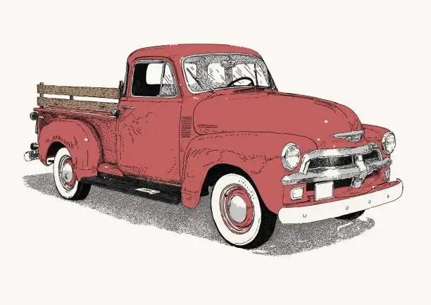 Vector illustration of 50's Truck