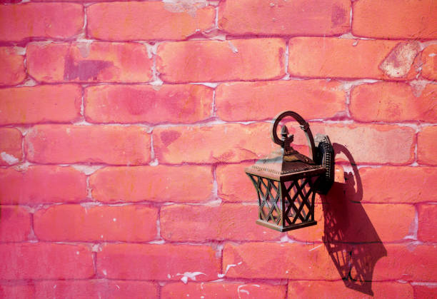 istock Vintage lamp hanging on the brick wall 839146808