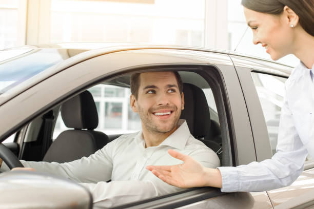 istock Young Man in a Car Rental Service Test Drive Concept 839150272