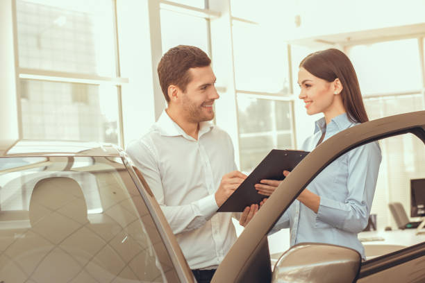 istock Young Man in a Car Rental Service Test Drive Concept 839150570