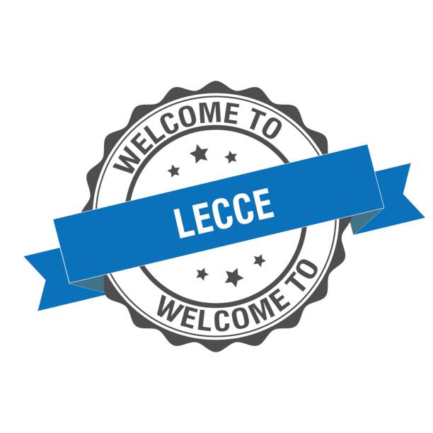 Welcome to Lecce stamp illustration Welcome to Lecce stamp illustration design lecce stock illustrations